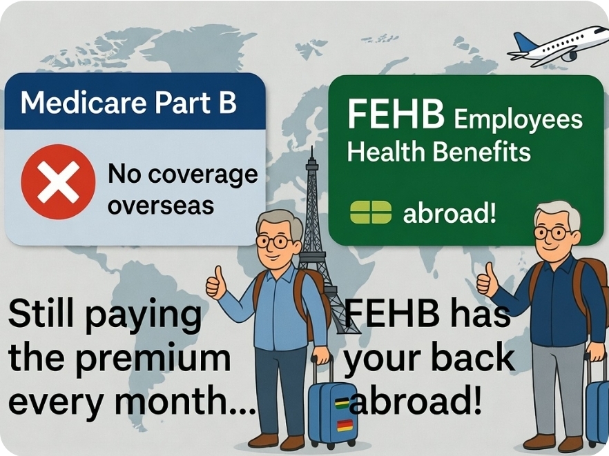 The Overseas Medical Trap: Why Active World Travelers in FEHB Should Think Twice About Medicare Part B 91759